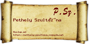 Pethely Szultána névjegykártya